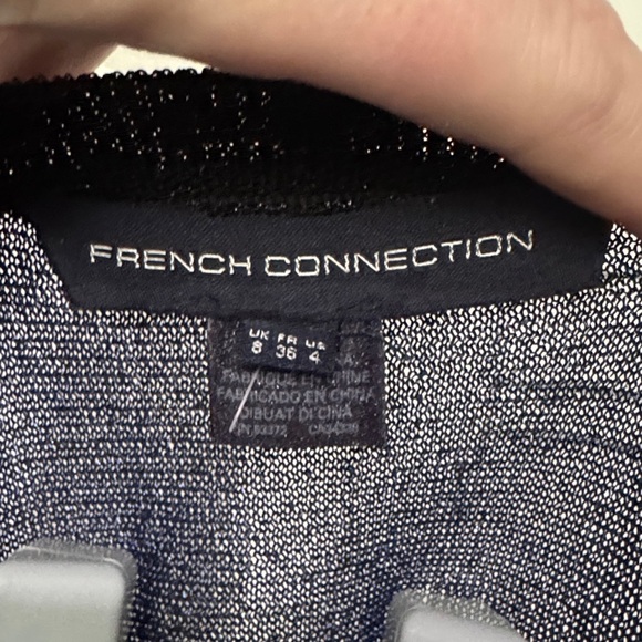 French Connection Long Sleeve Dress in Blue and Gold - Picture 2 of 6